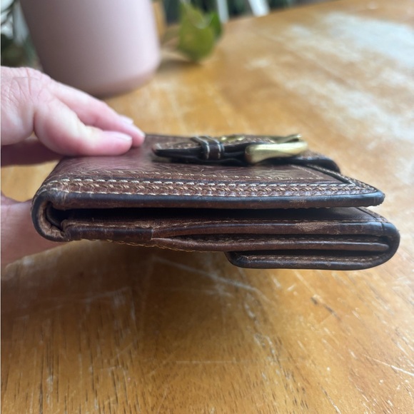 Coach Vintage Brown Leather Wallet with Buckle, Y2K Coach - Picture 5 of 12